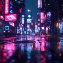 futuristic cityscape in a pulsating synth rhythm