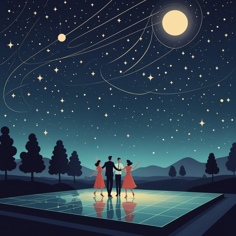 The track is a smooth, flowing dance pop song perfect for an evening of glamorous, upscale dance events. It uses sophisticated chords and melodies to evoke the feeling of dancing under the stars on a perfect summer night. The arrangement is enriched with the ethereal tones of a synthesizer, creating a blend of modern synth textures with classic elegance.