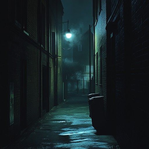 An instrumental rap piece featuring menacing synth lines and dark, heavy beats. The atmosphere is grim, with a creeping, unsettling feeling akin to walking through a dark alley. The track builds tension with slow, deliberate rhythms and minor key melodies, creating an intense backdrop for the listener's imagination.