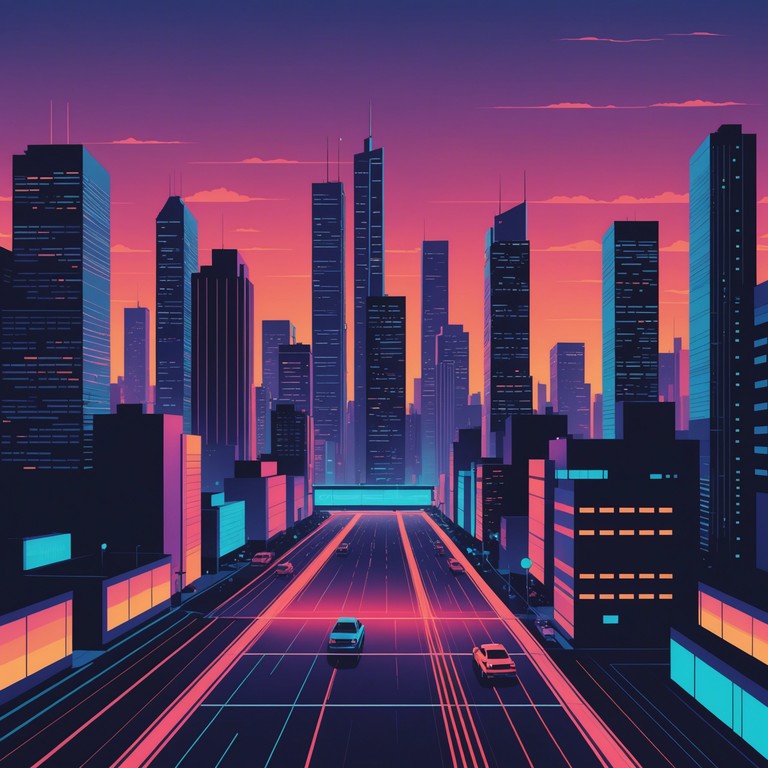 In this track, atmospheric synthesizers weave a delicate tapestry over understated, soft percussion, creating a serene soundscape that invites listeners into a tranquil, neon lit world. The music simulates the gentle caress of city lights as dusk turns to night in a peaceful metropolis.