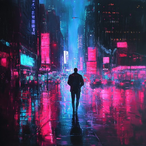 A melancholic track encapsulating the bittersweet memories of lost love amidst pulsing neon lights and rain soaked streets. The sound combines atmospheric synths, ambient guitars, and subtle electronic rhythms, creating an intricate tapestry of yearning and nostalgia. Perfect for channeling the sense of longing in a cyberpunk landscape.