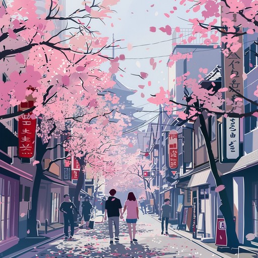 An exciting instrumental track reflecting the energy and passion of young love in bustling tokyo. With infectious melodies, spirited synth layers, and dynamic beats, the piece vividly paints a picture of romance amid the city's vibrant cherry blossoms.