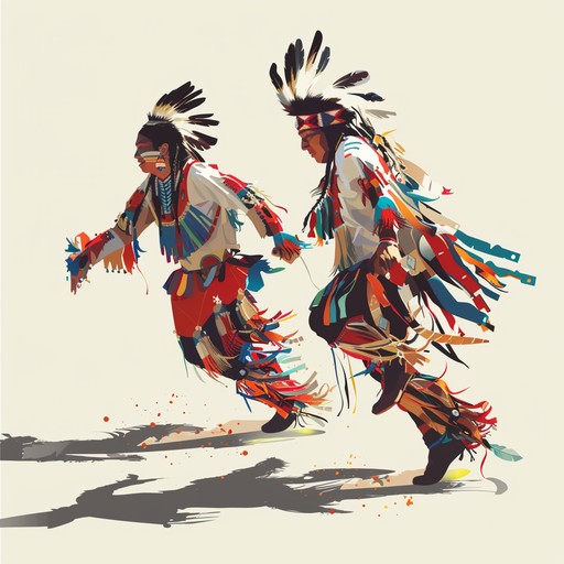 A cheerful and energetic tribal composition featuring vibrant percussive rhythms and jovial melodies, inspired by traditional native american dances, creating a sense of community, joy, and celebration.
