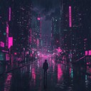 aggressive beats in a dystopian cyberpunk cityscape