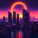 instrumental kpop track blending 80s synthwave vibes energetically