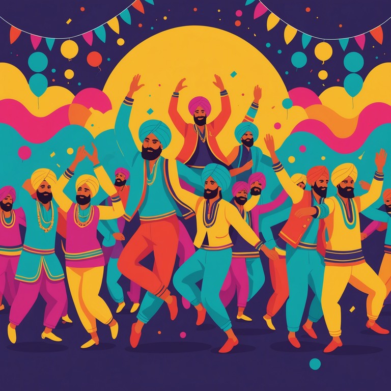 A vivacious instrumental song that embodies the essence of a lively punjabi festival. It captures the spirited atmosphere and vibrant culture through energetic beats and rhythmic complexity. Traditional instruments blend with a contemporary groove, inviting everyone to dance and celebrate.