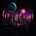 futuristic disco funk with cosmic synths and funky bass lines