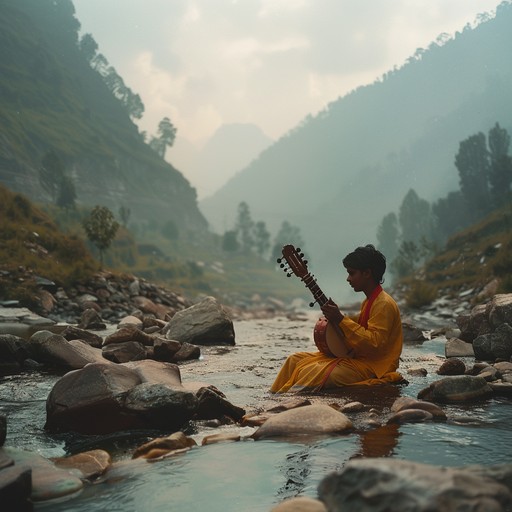 A calming instrumental that weaves the intricate melodies of indian raga with ambient rock, evoking a sense of peace and inner calm, perfect for introspective moments and unwinding.