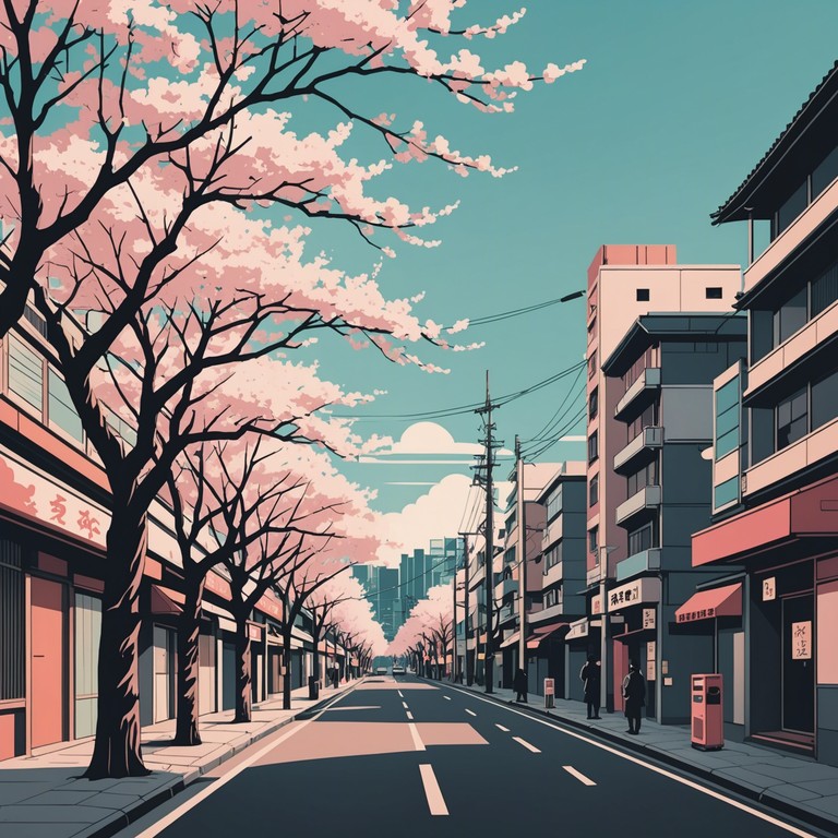 An instrumental track capturing the essence of a gentle spring morning in tokyo with a blend of synthesized rhythms and traditional japanese instruments, providing a peaceful yet vibrant soundscape.