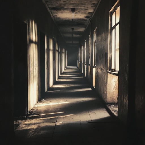 An eerie instrumental piece inspired by 70s psychedelic rock, featuring reverberating guitars and atmospheric synths that evoke the feeling of wandering through abandoned corridors haunted by the ghosts of the past.