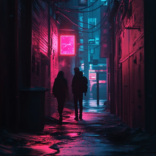 Explore the hidden depths of a technologically advanced urban jungle, where secrets lurk behind every neon lit facade. This instrumental piece features eerie synthesizer sounds, driving beats, and dark, immersive textures that create a mood of suspense and discovery.