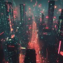 synth laden dystopian soundscape in a futuristic metropolis.