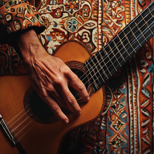 This effervescent andalusian flamenco piece radiates vibrant energy and deep emotion, delivered through masterful spanish guitar work. Each note brims with passion, immersing listeners in the fervor of a traditional spanish dance, where stories of love and vigor unfold seamlessly through the music's rhythm and melody.