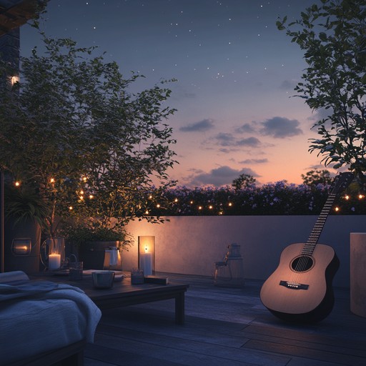 Delicate acoustic melodies blend seamlessly with warm harmonies, creating an intimate listening experience perfect for a serene summer night. The track exudes a cozy and tranquil vibe, ideal for unwinding and enjoying peaceful moments.