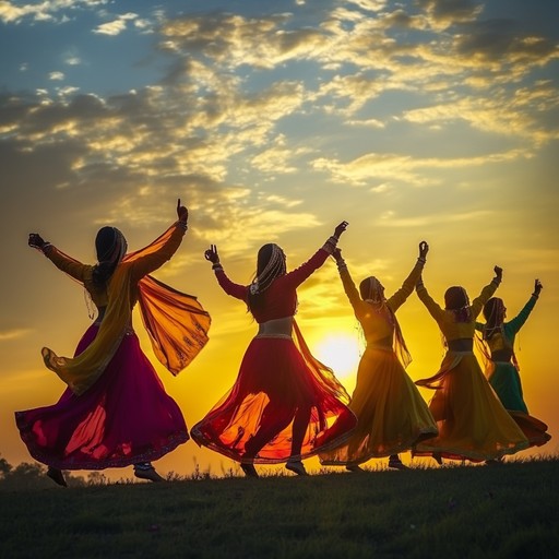 An instrumental track blending traditional bhangra drums and melodies to create a vibrant, happy tune that inspires listeners to dance and feel cheerful.