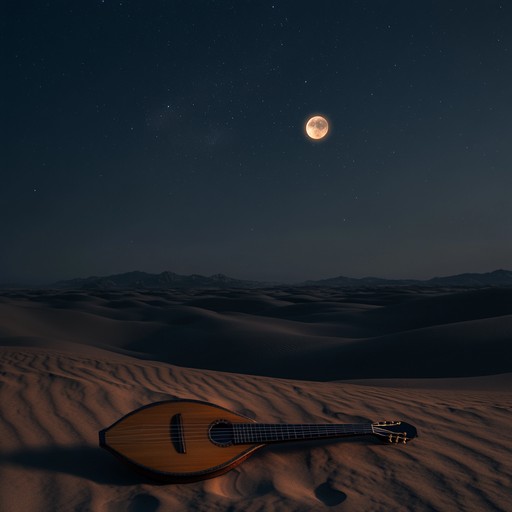 A captivating instrumental piece blending traditional middle eastern melodies with sensual rhythms, evoking the mystery and allure of a desert night under the moon