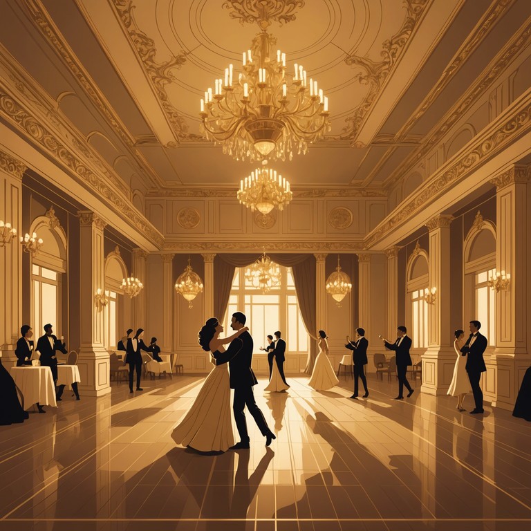 This composition reflects the sophisticated atmosphere of a glittering gala evening, with gentle instrumentals and a tempo that invites dignified dancing. The music combines traditional waltz rhythms with modern glittery overtones, creating an enchanting ambiance perfect for a night of elegance and celebration.