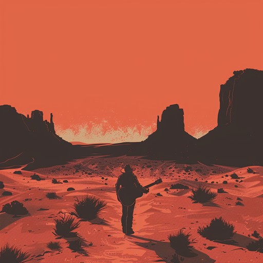 This track captures the essence of a lone cowboy drifting through the expansive american west, with acoustic guitar leading a melancholic yet hopeful melody complemented by subtle harmonica cues and a slow, steady drumbeat.