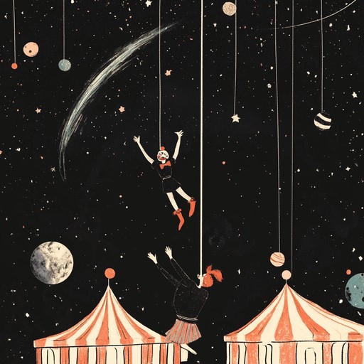 Embark on a playful adventure through a galactic carnival, filled with bizarre, otherworldly sounds and joyful melodies. This instrumental piece evokes the sense of dancing amidst the stars with cosmic clowns, ensuring a whimsical and amusing experience.