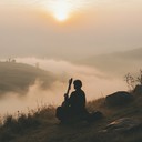 sarod plucks resonating with dawn's first light gently