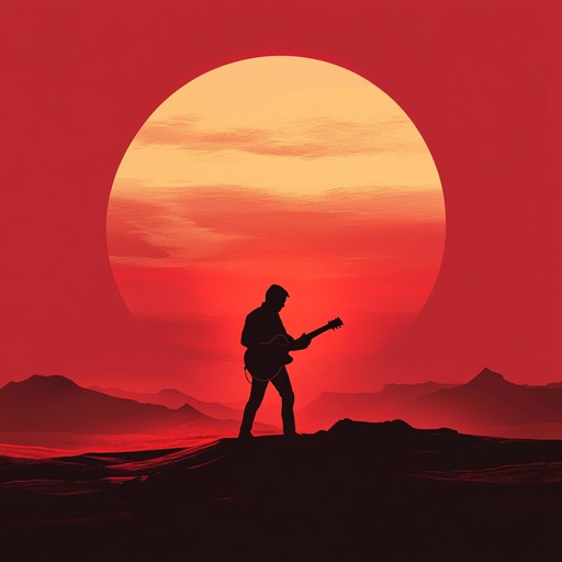 A mesmerizing instrumental blending distorted guitar riffs and groovy basslines with hypnotic desert atmospheres, creating an entrancing hard rock experience. The song starts with a slow, echoing build up before exploding into a powerful, rhythmic crescendo that embodies the mystery and raw energy of the desert at twilight.