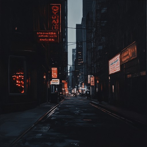 An instrumental piece that weaves ominous synthesizer melodies with a pulsating bassline, capturing the haunting atmosphere of deserted city streets bathed in neon light.