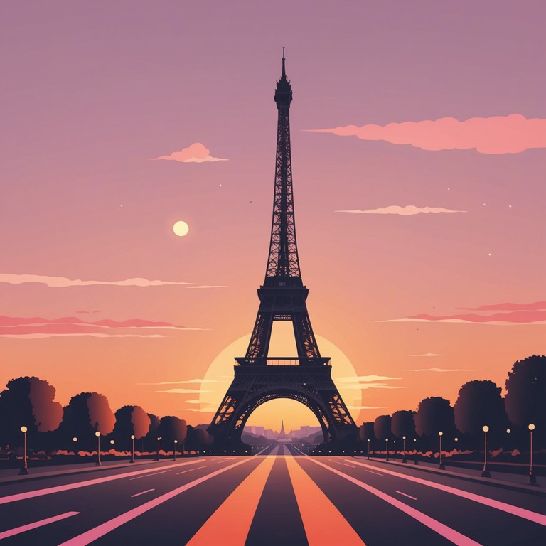 Imagine a smooth, jazz infused track combining elegant piano solos with modern house beats, reflecting the serene yet vibrant atmosphere of a parisian sunset. This composition blends the classic charm of jazz with the rhythmic pulse of house music, creating a relaxing yet engaging soundscape perfect for evening relaxation or sophisticated gatherings.