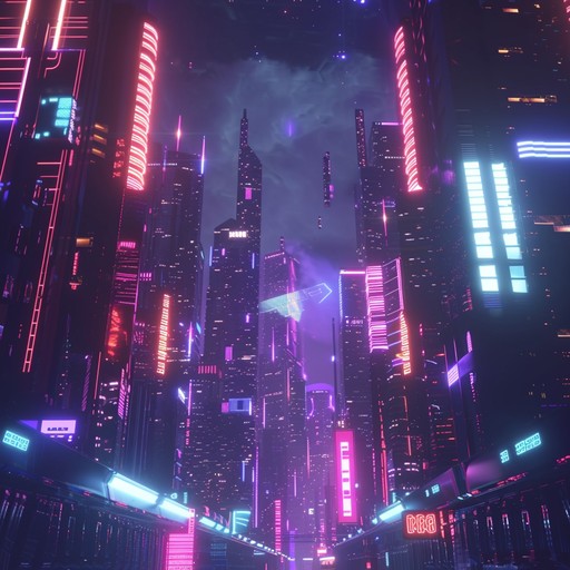 An upbeat, rhythmic piece blending electronic beats with synthetic melodies to paint a vibrant picture of a bustling futuristic city, filled with neon lights and animated characters.