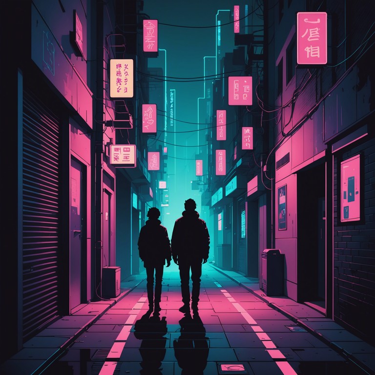 The subtle interplay of loneliness and companionship in a futuristic setting, where technology intertwines with heartfelt human experience, delivered through the emotive resonance of a synthesizer playing a romantic, moderato melody.