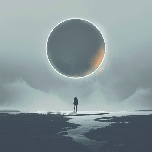 This song paints a picture of a mythical frozen landscape under a perpetual eclipse, where shadows twist and ancient spirits whisper. The eerie atmosphere is encapsulated by the haunting melodies of an electric guitar, set against a backdrop of heavy percussion and atmospheric synths, evoking feelings of isolation and awe.