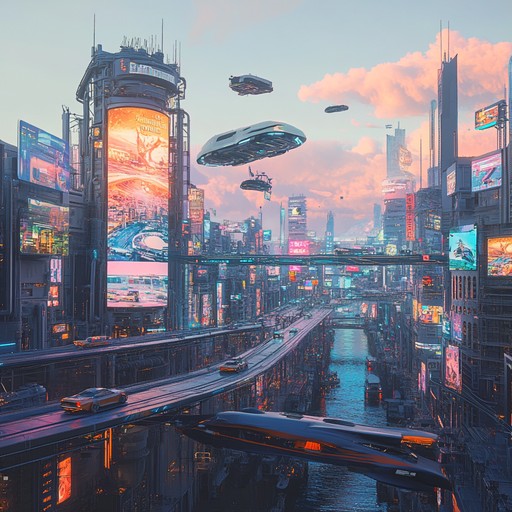 Step into a futuristic metropolis where the past meets the future through pulsating synths and vibrant melodies. This track paints a vivid picture of neon lit urban adventures, filled with the energy of a city alive with technology and innovation. It’s a nostalgic yet forward looking soundscape that takes the listener on an epic journey through cyber cityscapes.