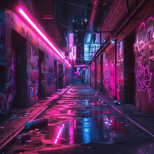 This piece delivers gritty beats that echo through the concrete jungle, conjuring up images of an urban landscape at night. With hard hitting rhythms and deep bass lines, it paints a powerful, raw portrayal of city life after dark.