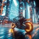 an electrifying race through neon streets of tomorrow's city