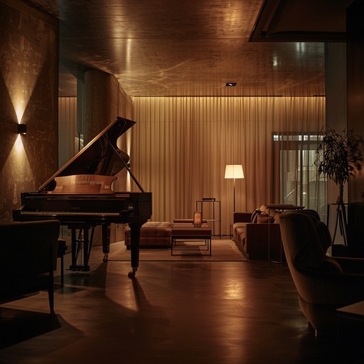 Immerse yourself in the serene ambiance of a classic cabaret during the midnight hours. This track gently blends the soft piano's whispering notes with the elegance of an intimate lounge setting. Perfect for relaxed, introspective moments.