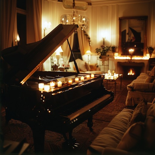 Relax with instrumental cabaret music featuring gentle piano and intimate jazz elements, creating a serene and reflective atmosphere reminiscent of a tranquil evening in a candle lit venue.