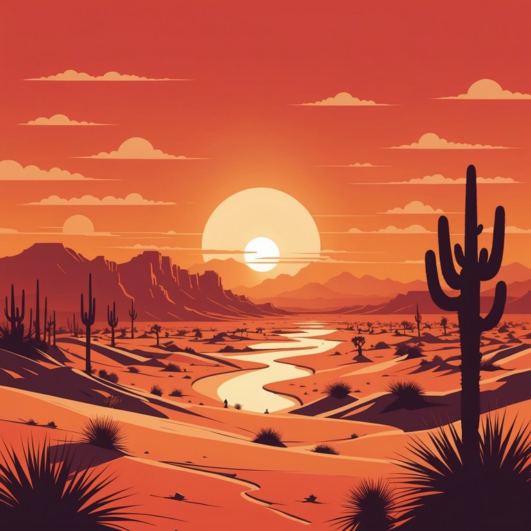 This instrumental piece paints an auditory scene reminiscent of endless deserts under a twilight sky, conveying the vastness and mystery of the middle east through a series of intricate melodies and deep, resonant harmonies. The music flows like shifting sands, with each note representing a breeze across the dunes.