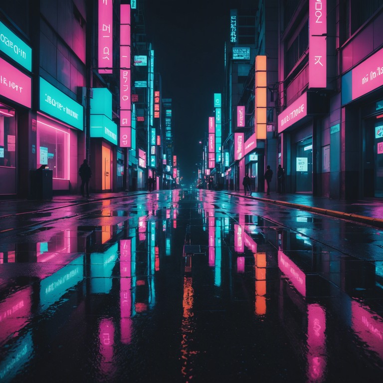 This track immerses in a soundscape of sensual rhythms mixed with high tech cyberpunk elements, creating a seductive and immersive auditory experience. It features deep basslines and ethereal electronic textures that evoke a feeling of wandering through a neon lit cityscape after dark.