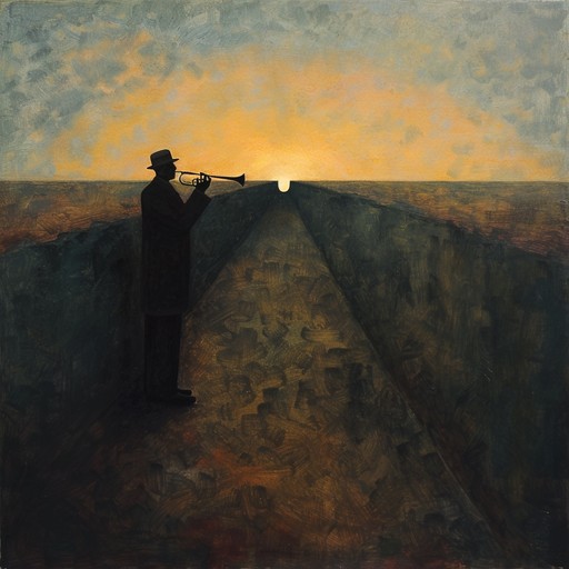 Envision a quiet evening within the trenches, where the war has momentarily ceased. The serene sounds of a single bugle resonate softly through the air, creating a delicate balance between the solemn and the calm. An orchestra gently supports the melody with a flowing, introspective arrangement, providing a poignant backdrop to the scene. This piece captures the poignant contrast of stillness amidst the remnants of battle, ideal for a reflective and tranquil listening experience.