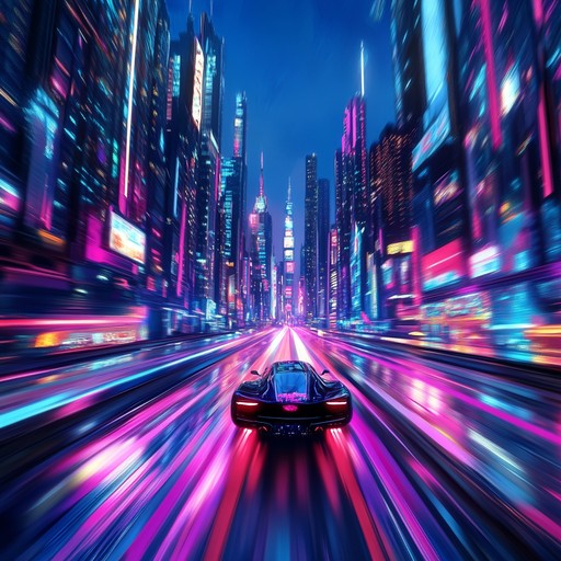 Imagine speeding through a neon lit cityscape where each beat matches the blur of city lights. The track captures the essence of exhilaration and electronic harmony using a pulsating synth bass. It crafts an immersive auditory urban adventure, perfect for night drives or introspective journeys at dusk.