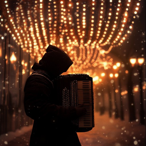 An instrumental composition that combines mysterious accordion melodies with lively rhythms, portraying the enigmatic ambiance of a carnival after dark. The music weaves between eerie and festive tones, inviting listeners into a world of secrets and excitement.