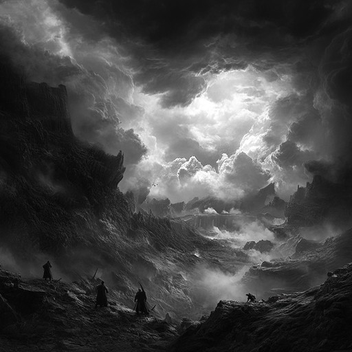 Envision a scene from a high fantasy epic where warriors clash under a stormy sky, driven by powerful, rousing drum beats. Each strike corresponds to the clash of swords and the rallying cries of leaders urging their soldiers on, embodying the indomitable courage and fierce spirit of legendary battles.