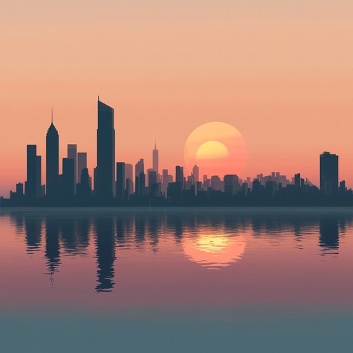 A relaxing instrumental pop rock track featuring gentle guitar strums and atmospheric synths, evoking the tranquility of watching the skyline at sunset.