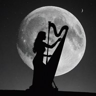 a soft harp in moonlight's caress.