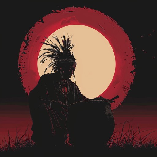 Imagine an ancient ceremony taking place under a solar eclipse, where the primal sounds of a djembe drum provide a relentless backdrop to a tapestry of modern synthetic beats, invoking a blend of old and new world energies