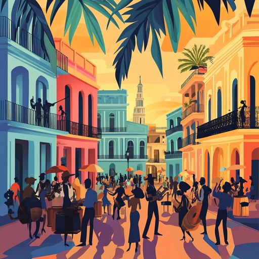 A lively instrumental piece blending traditional afro cuban percussion with soaring brass melodies, evoking the lively streets of havana and inspiring listeners to move with joy and passion.