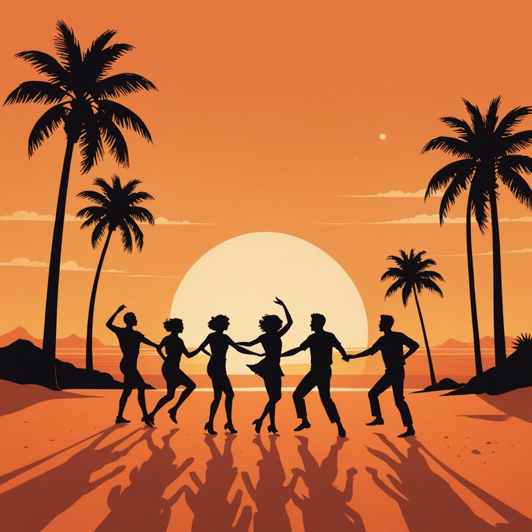 Imagine an irresistible mambo tune playing as dancers sway under a colorful sunset on the beach, the music perfectly capturing the joyful spirit of summertime fun.