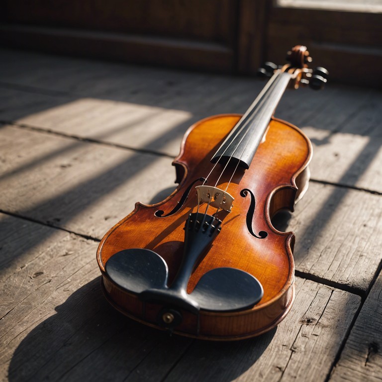 The long, lingering notes conjure images of once celebrated spaces now only remembered through the emotional depth of the violin, as it sings a haunting melody of memories, carried across the quiet halls of time.