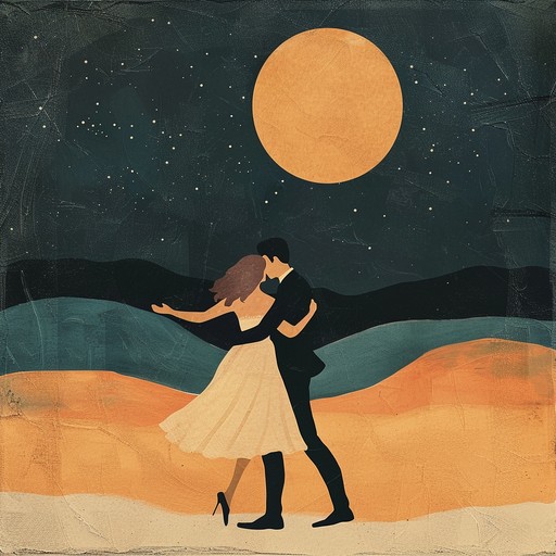 A sensual instrumental capturing midnight romance with velvet smooth melodies, blending gentle guitar strums and ethereal vocals. The composition casts a warm, intimate glow, perfect for lovers sharing a quiet evening.