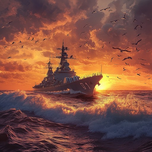 An energetic and uplifting instrumental piece that embodies the spirit of russian sailors embarking on a bold voyage across the seas. The melody combines traditional russian folk themes with nautical motifs, creating a sense of adventure and camaraderie among the crew. The music swells with the rhythm of the waves, evoking images of vast oceans and distant horizons.