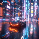 adrenaline fueled run in electrifying neon city environment